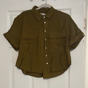 Madewell Olive Utility Button-Up Shirt